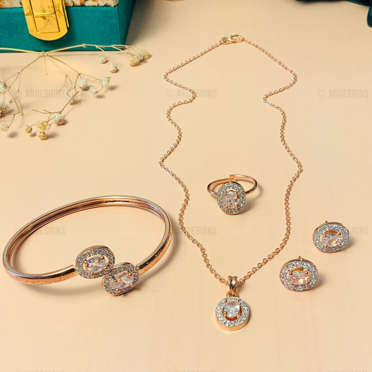 Richly Adorned CZ Crystal Pendant Chain