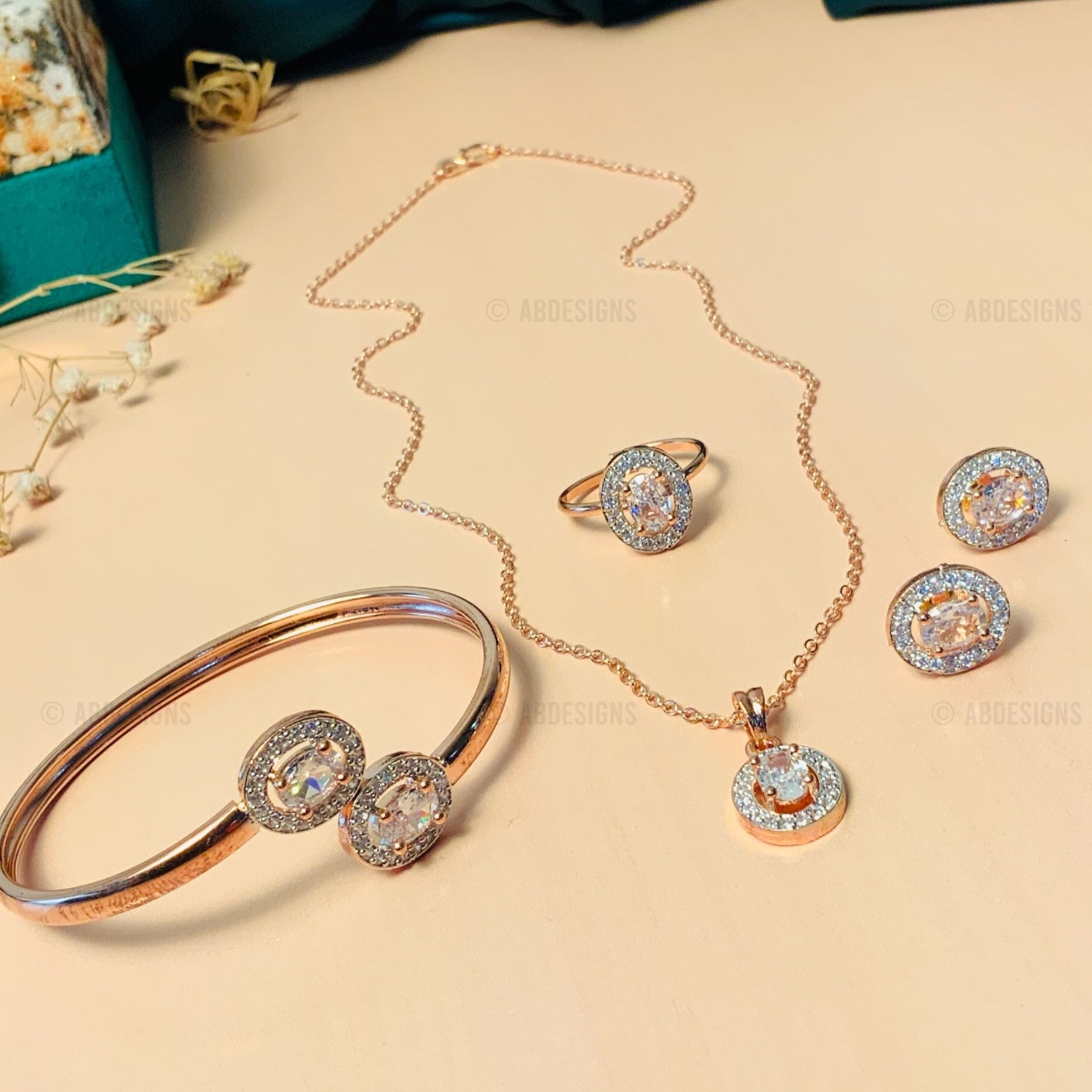 Richly Adorned CZ Crystal Pendant Chain