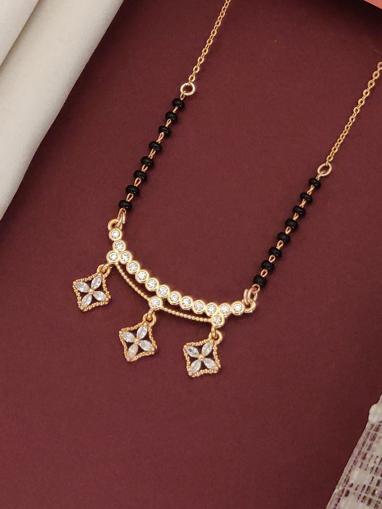 RoseGold Plated American Diamond Mangalsutra - mangalsutra by Abdesigns Jewellery