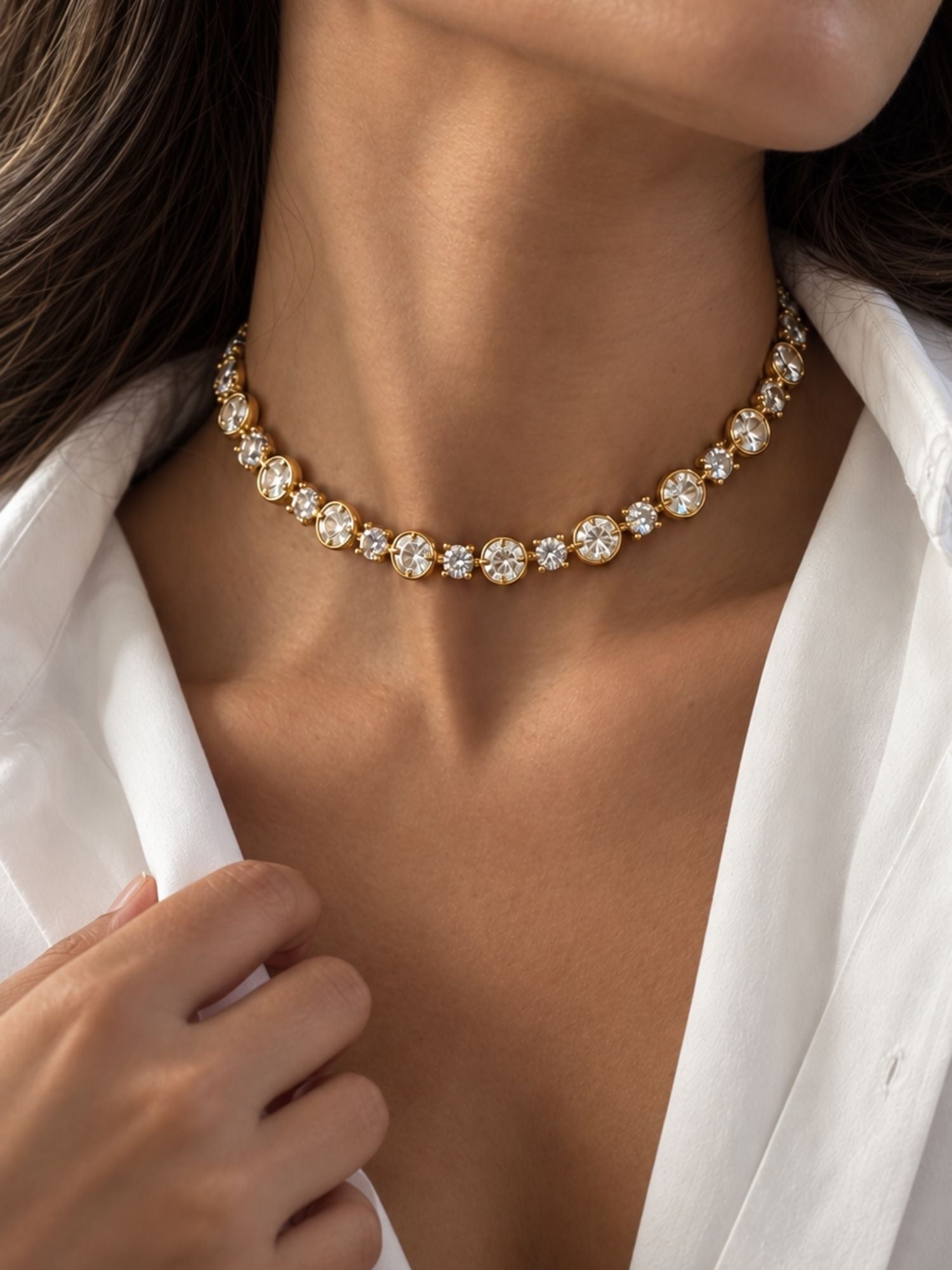 Gold Plated Kundan Polki Floral Necklace Set with Earrings