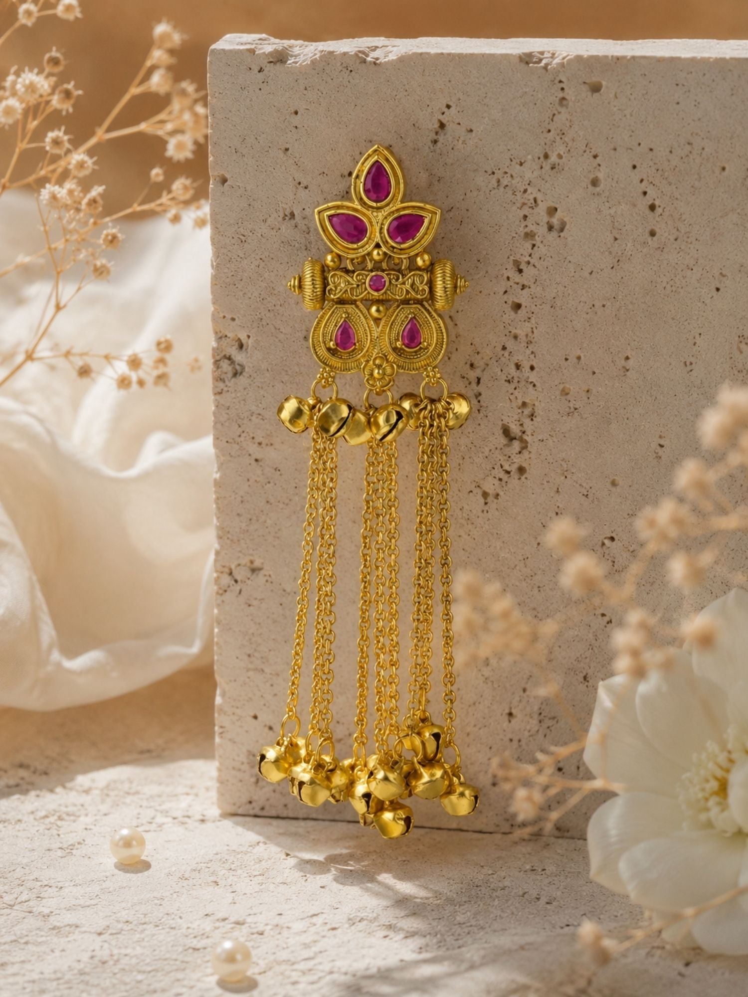 Ghungroo Tassel Earrings in Gold Plating – Festive | Abdesigns