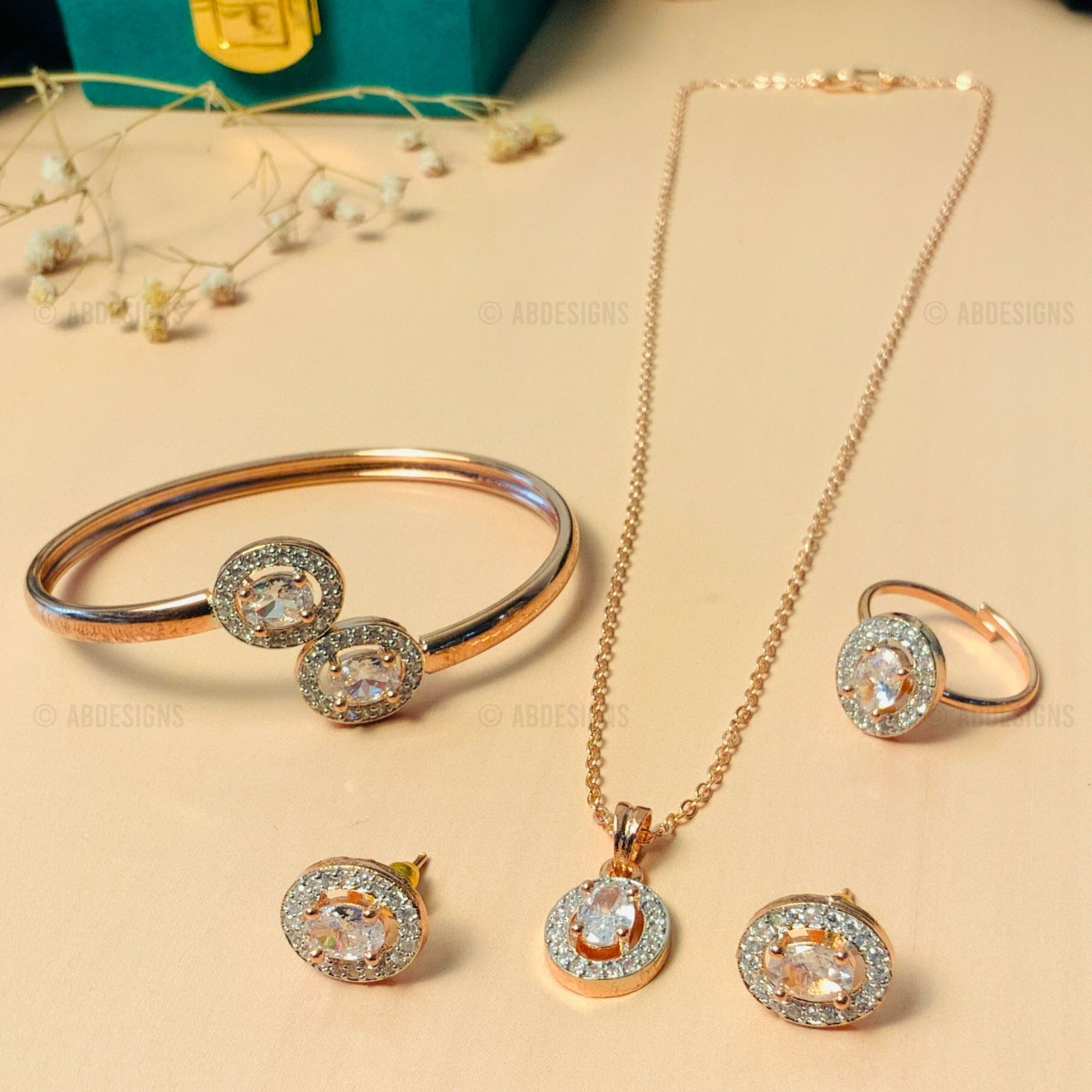 Richly Adorned CZ Crystal Pendant Chain