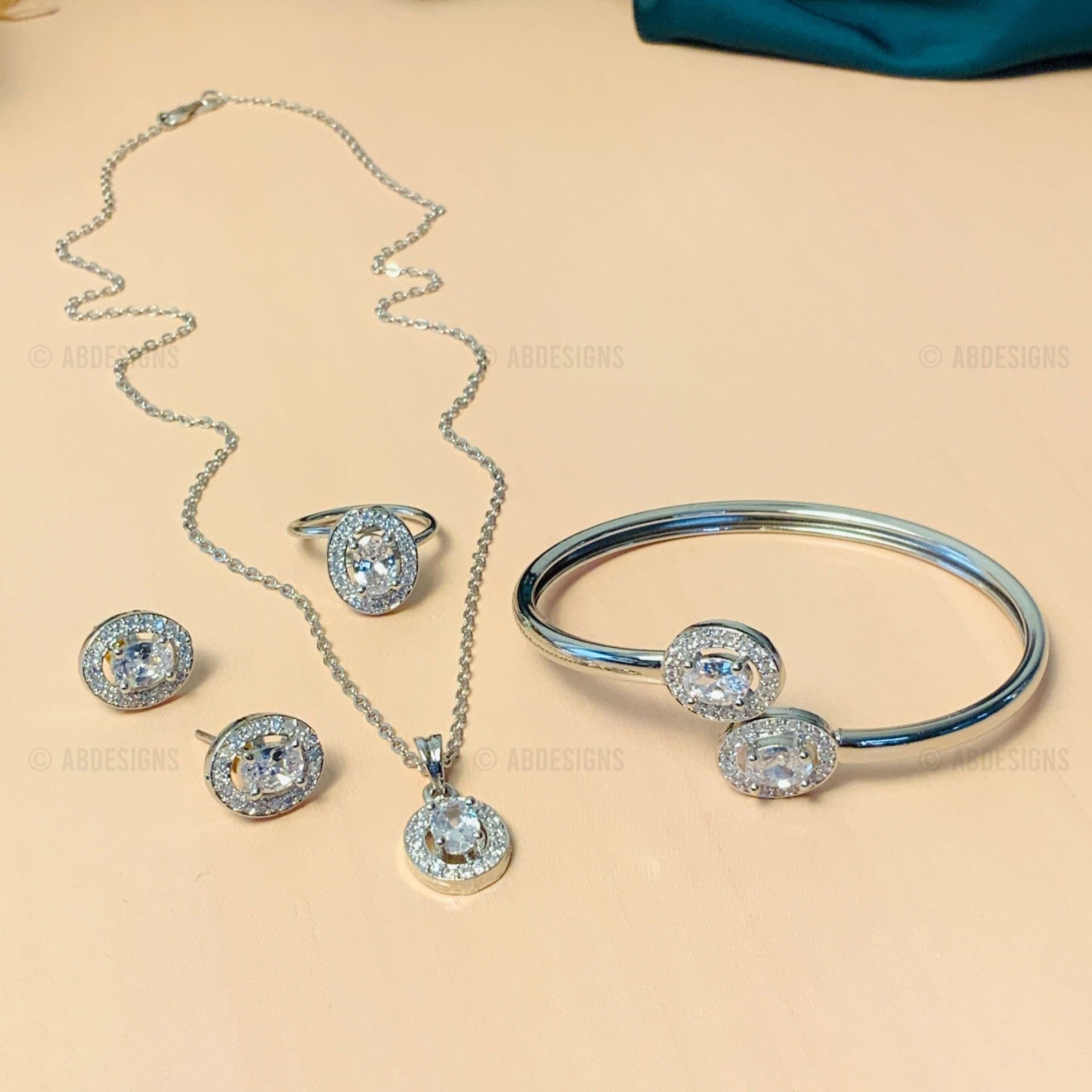 Richly Adorned CZ Crystal Pendant Chain