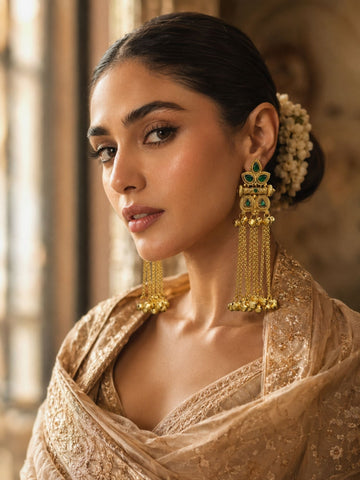 Ghungroo Tassel Earrings in Gold Plating – Festive | Abdesigns