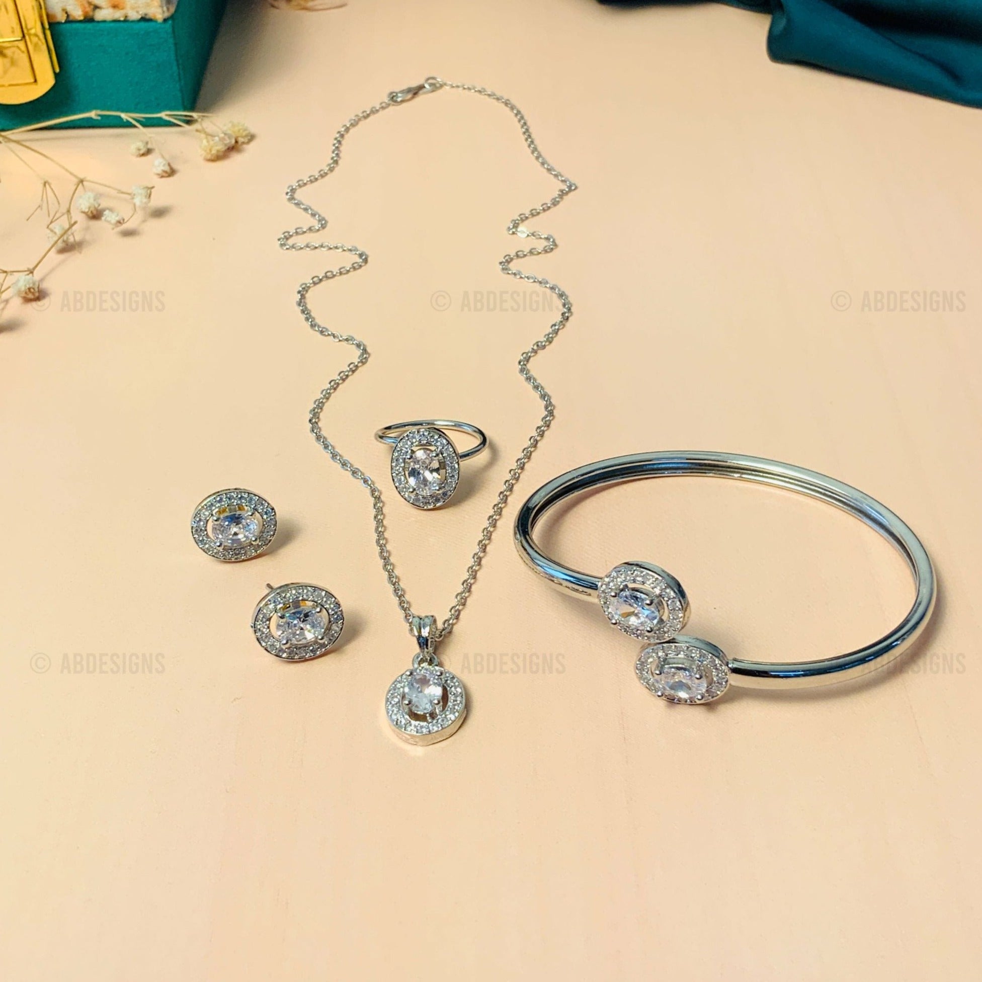 Richly Adorned CZ Crystal Pendant Chain