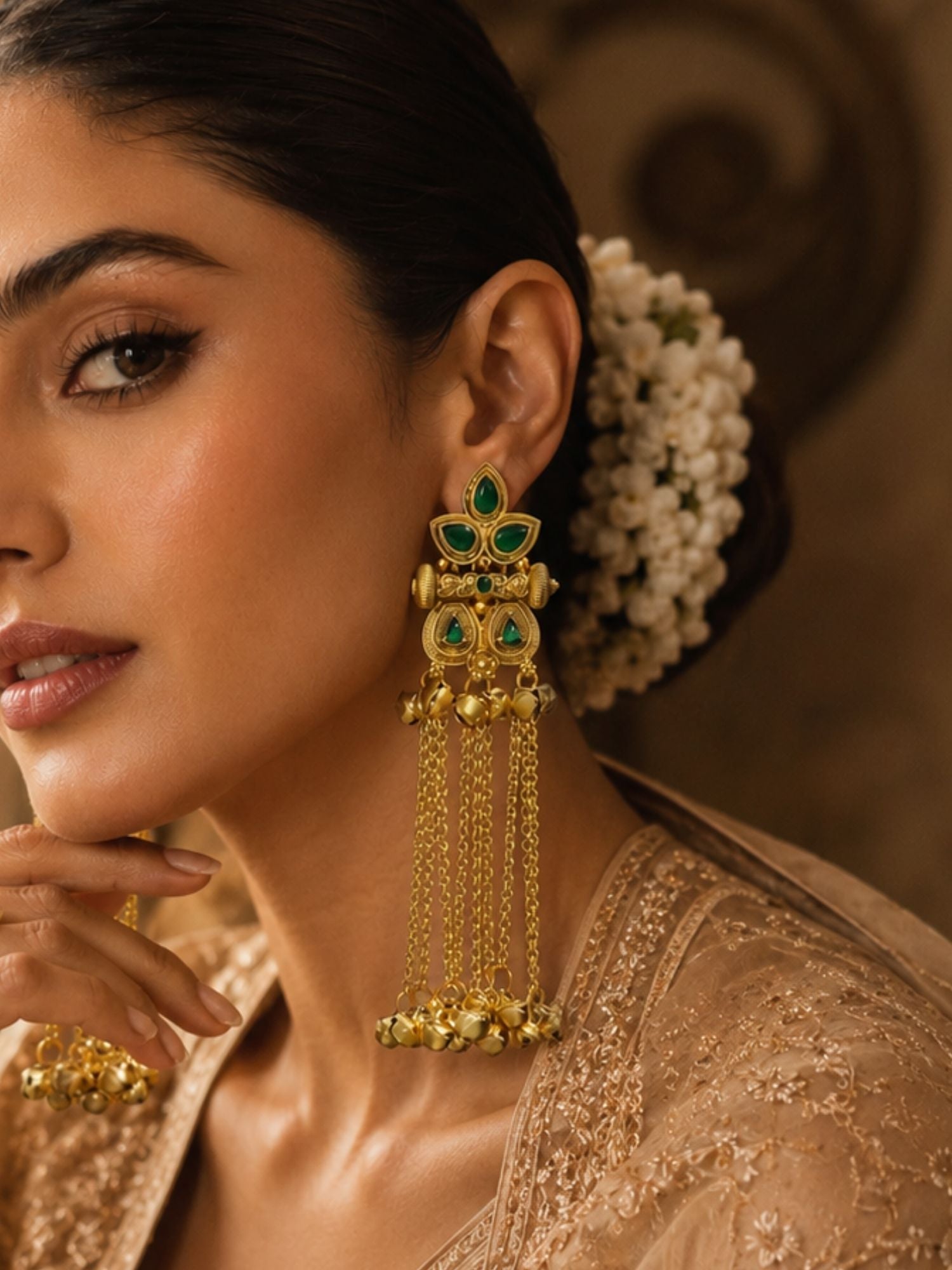 Ghungroo Tassel Earrings in Gold Plating – Festive | Abdesigns