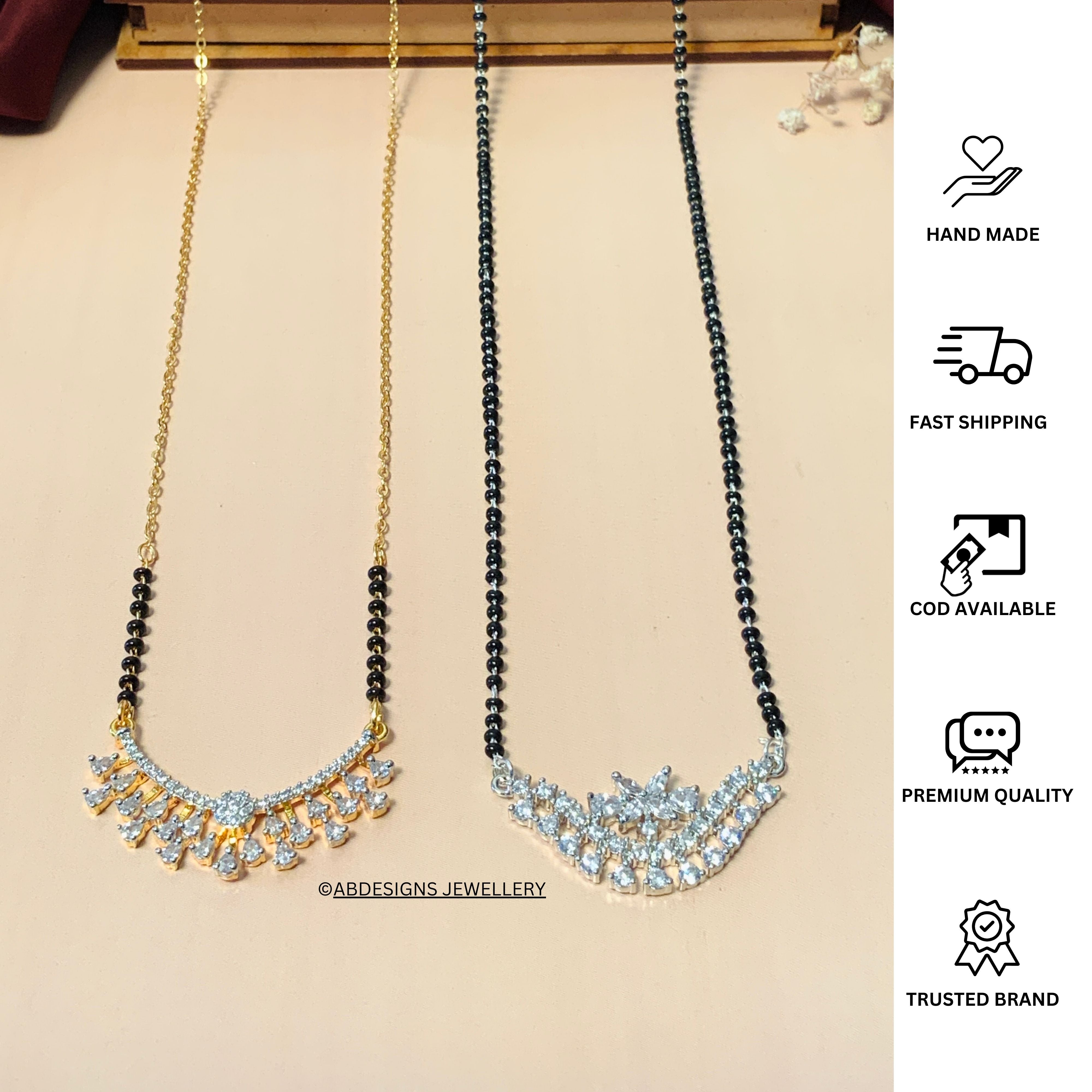 Versatile Gold Plated American Diamond Mangalsutra Combo