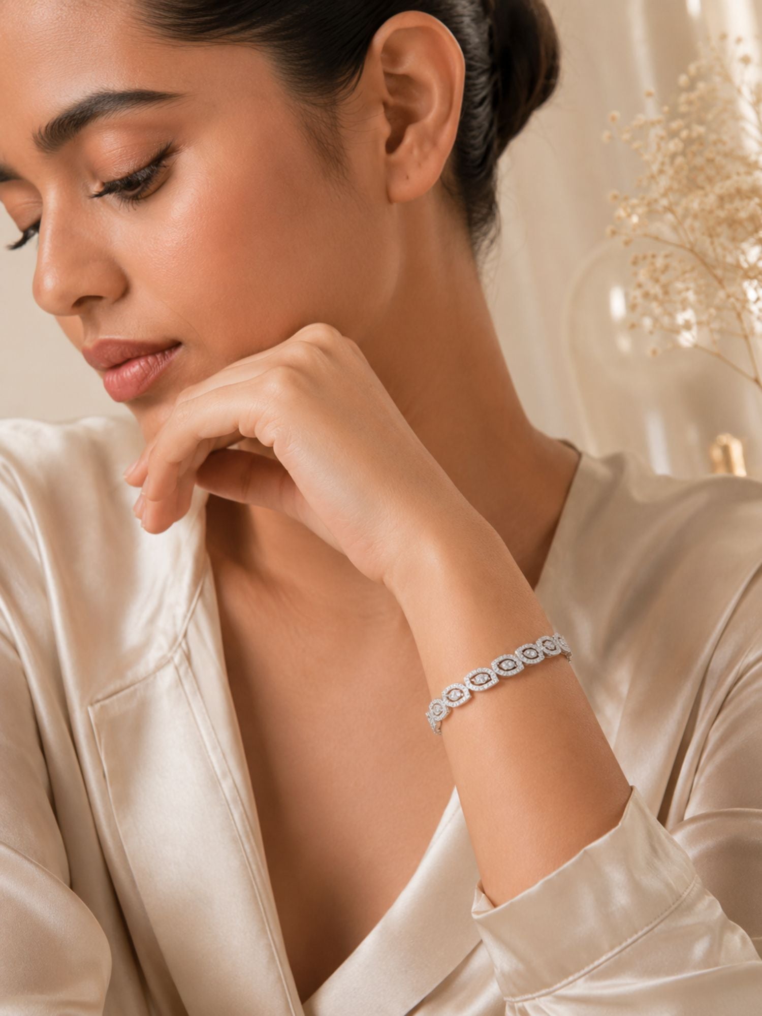 Exclusive Silver Plated American Diamond Bracelet