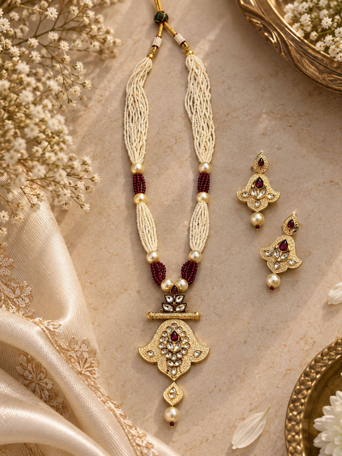 Vintage Inspired Kundan Necklace Set