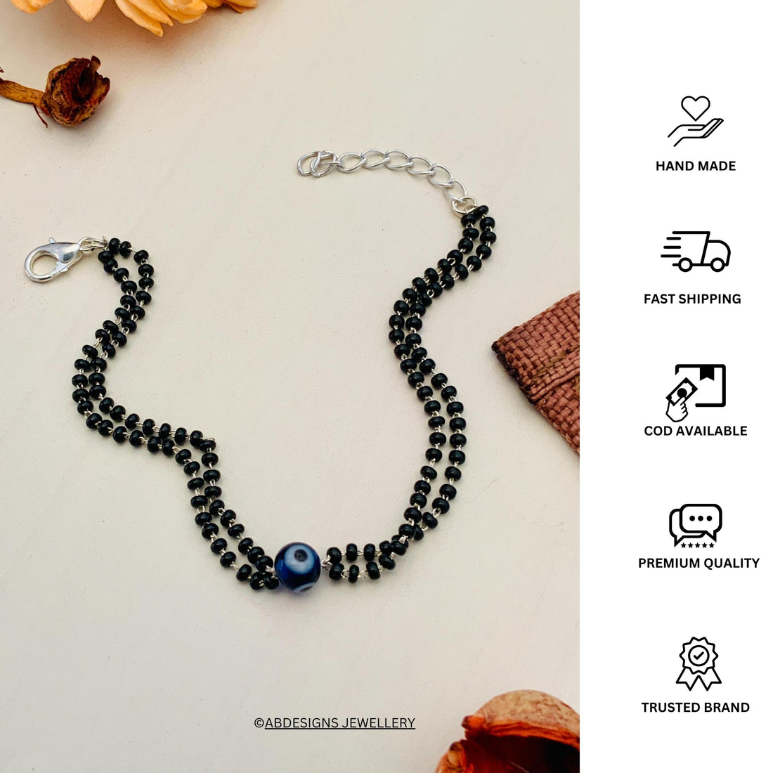 Glorious Evil Eye Mangalsutra Bracelet - Abdesignsjewellery