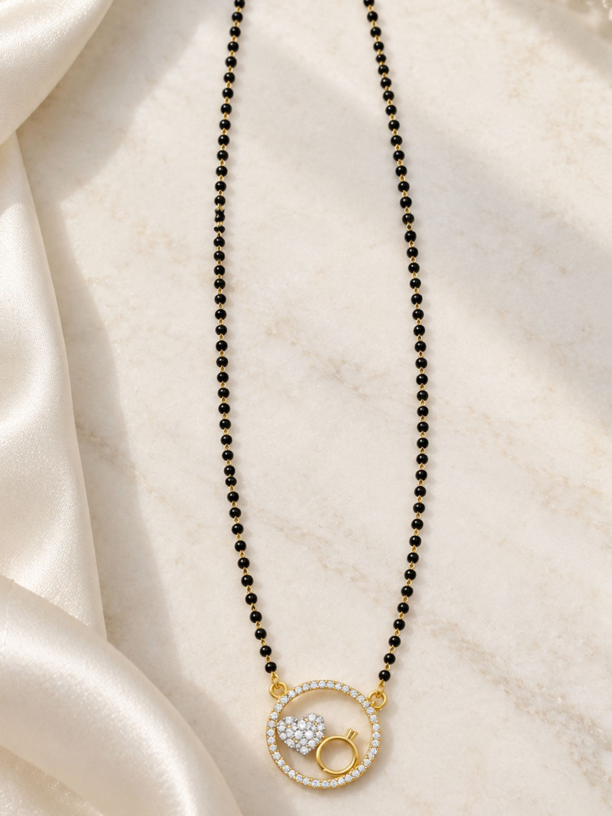 Set of 2 AD Stone Love Mangalsutras Combo | Abdesigns Jewellery