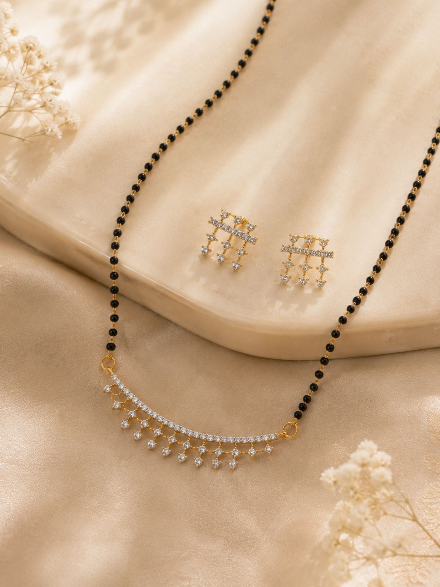 Minimal Mangalsutra Set in Gold Plating – Daily Wear | Abdesigns