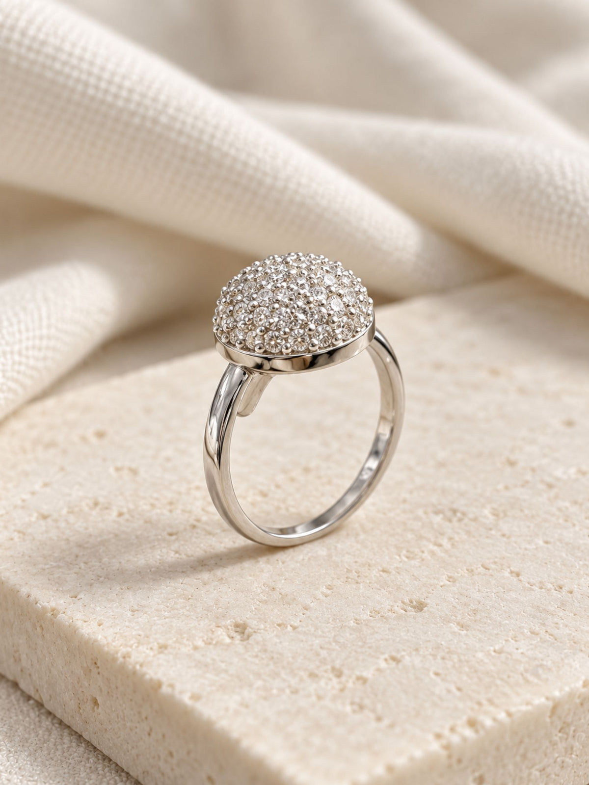 Set of 2 Silver Plated AD Stone Statement Rings for Women