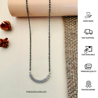 Thumbnail for Bold Silver Plated American Diamond Mangalsutra - Abdesignsjewellery
