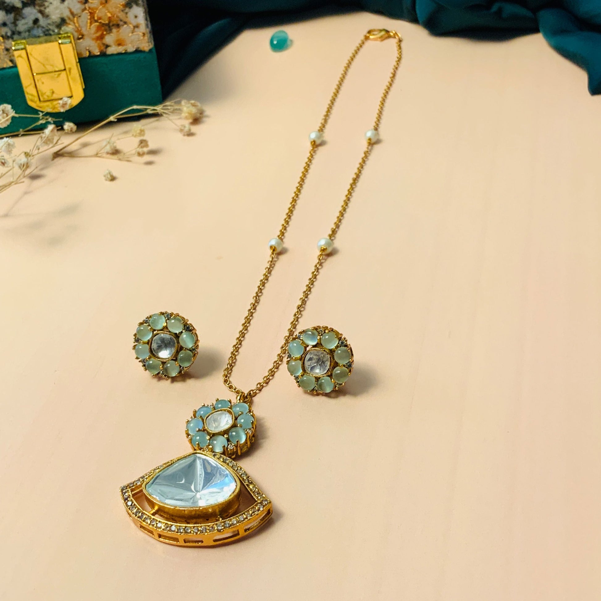 High-Quality Contemporary Polki Necklace - pendant by Abdesigns Jewellery