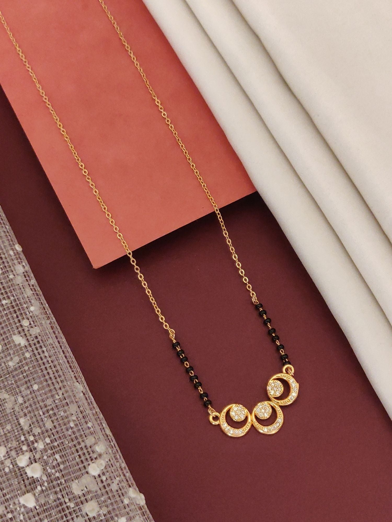 RoseGold Plated American Diamond Mangalsutra - mangalsutra by Abdesigns Jewellery
