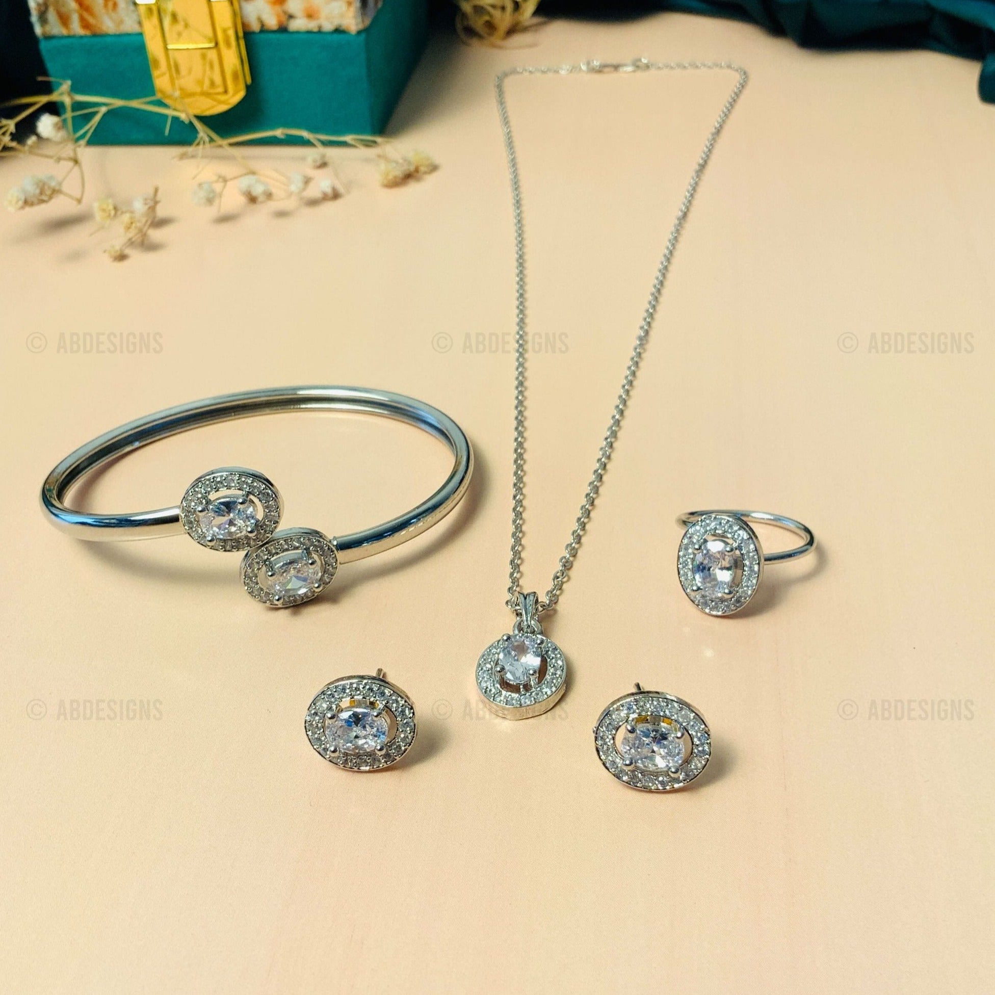 Richly Adorned CZ Crystal Pendant Chain