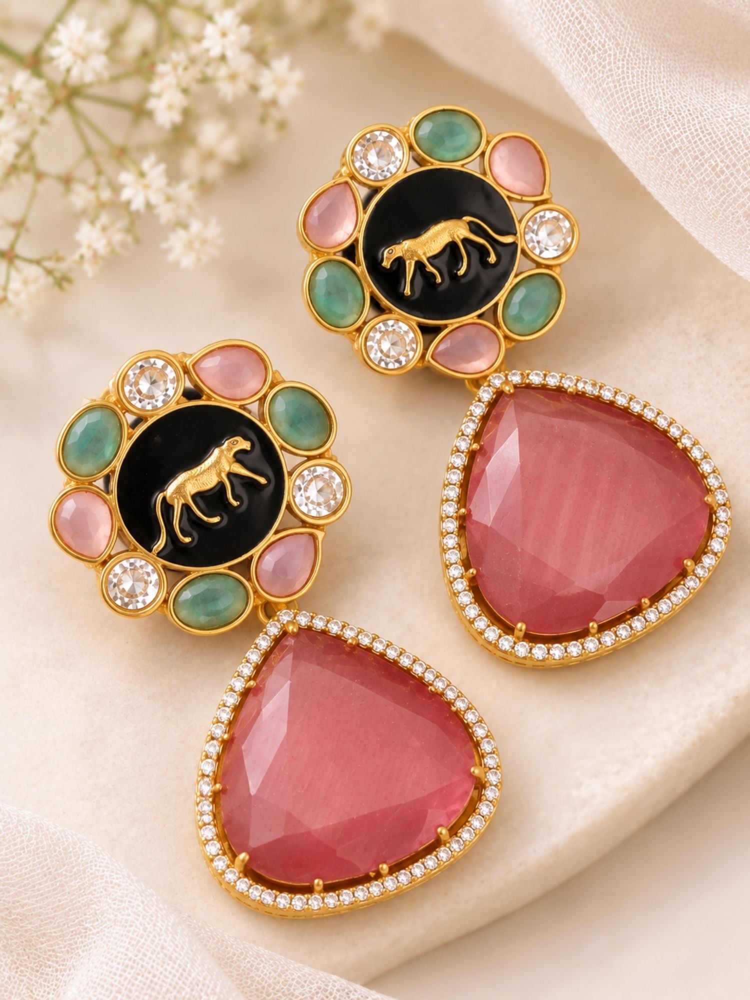 Panther Statement Earrings in Gold Plating – Bold Glamour | Abdesigns