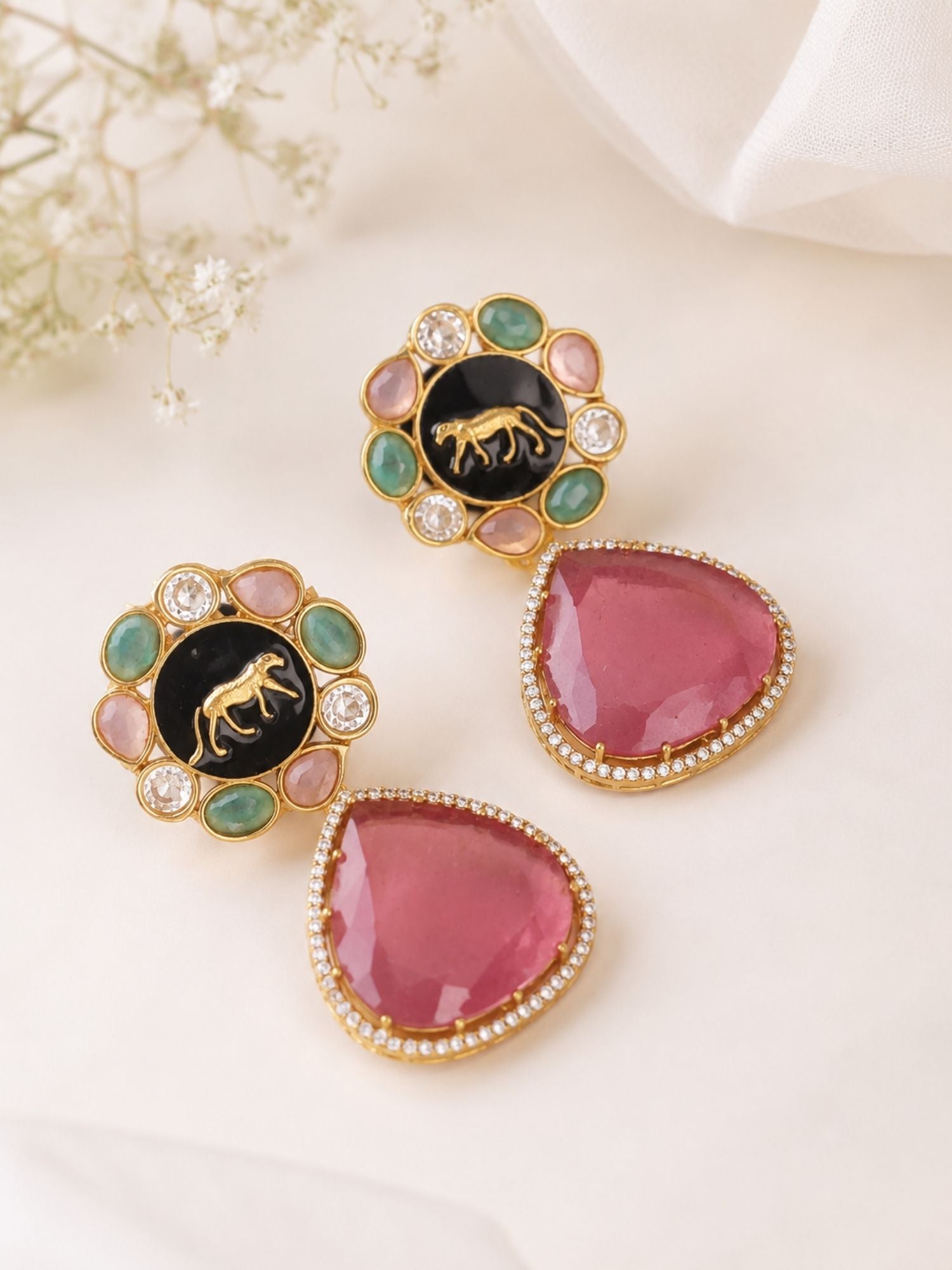 Panther Statement Earrings in Gold Plating – Bold Glamour | Abdesigns