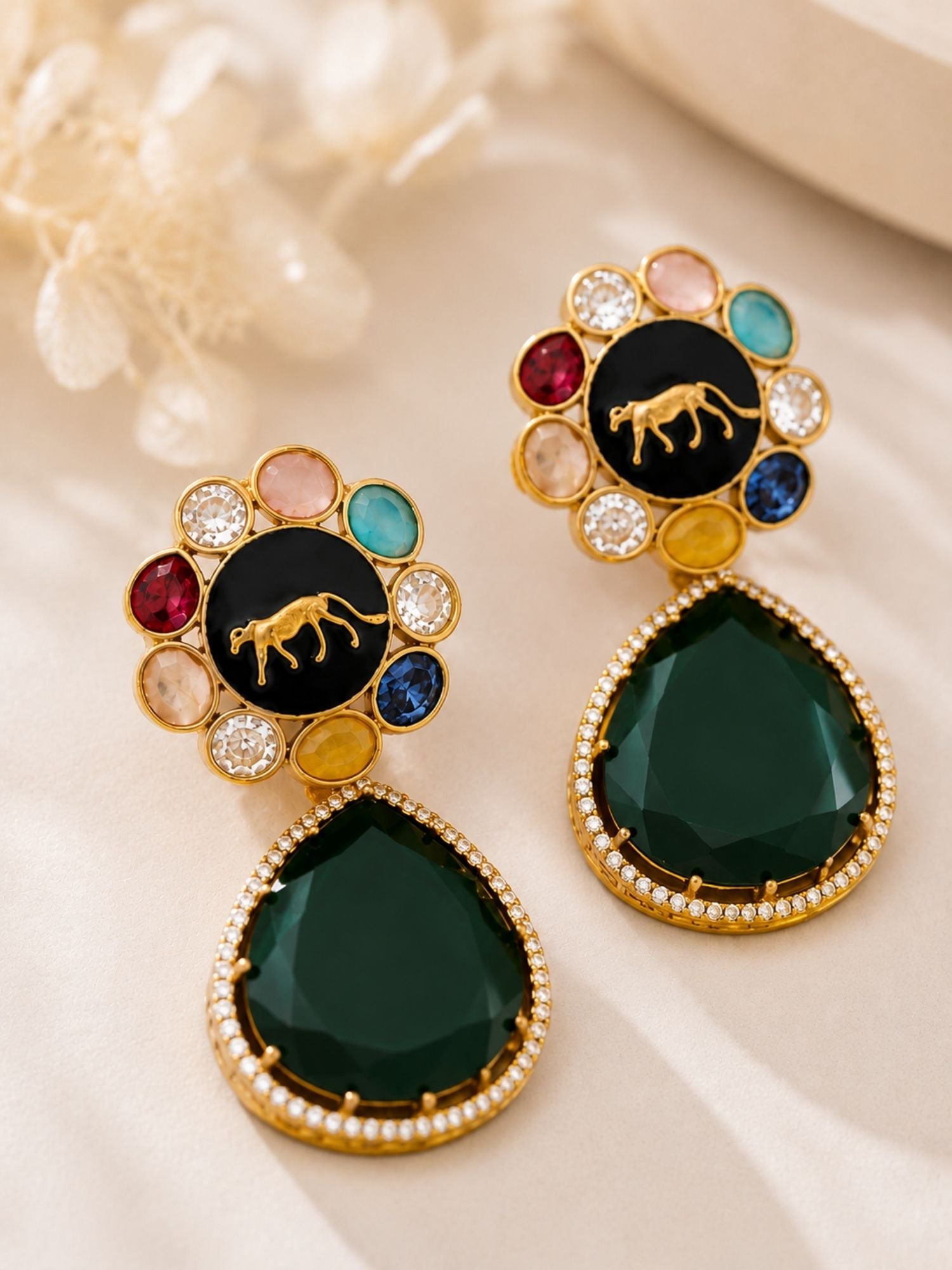 Panther Statement Earrings in Gold Plating – Bold Glamour | Abdesigns