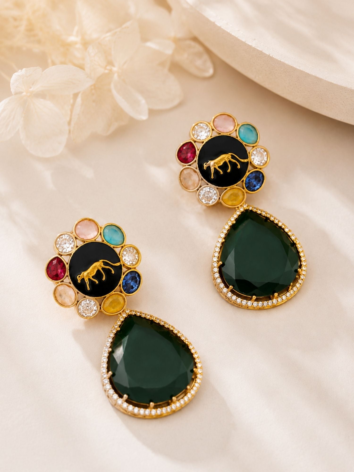 Panther Statement Earrings in Gold Plating – Bold Glamour | Abdesigns