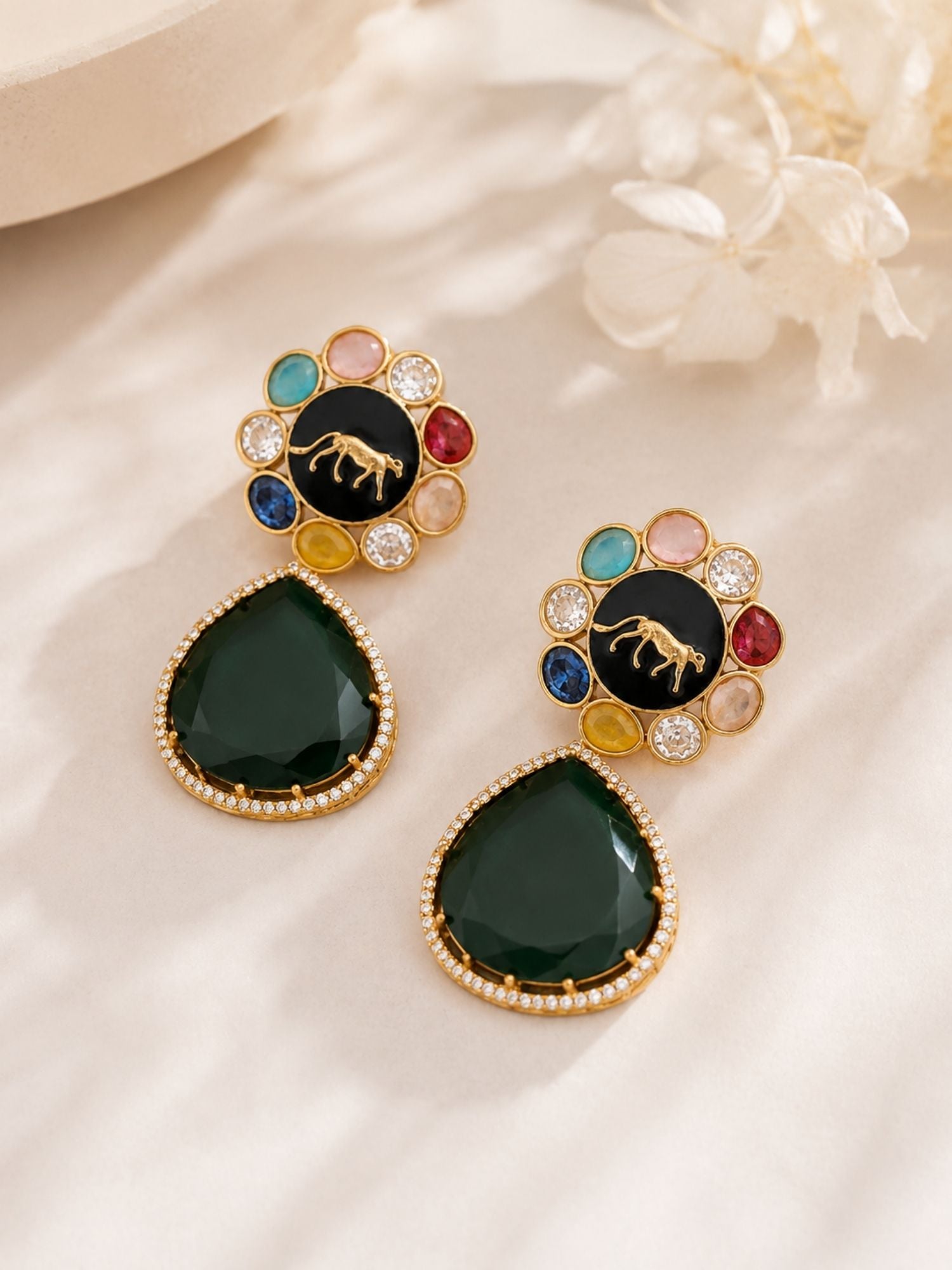 Panther Statement Earrings in Gold Plating – Bold Glamour | Abdesigns