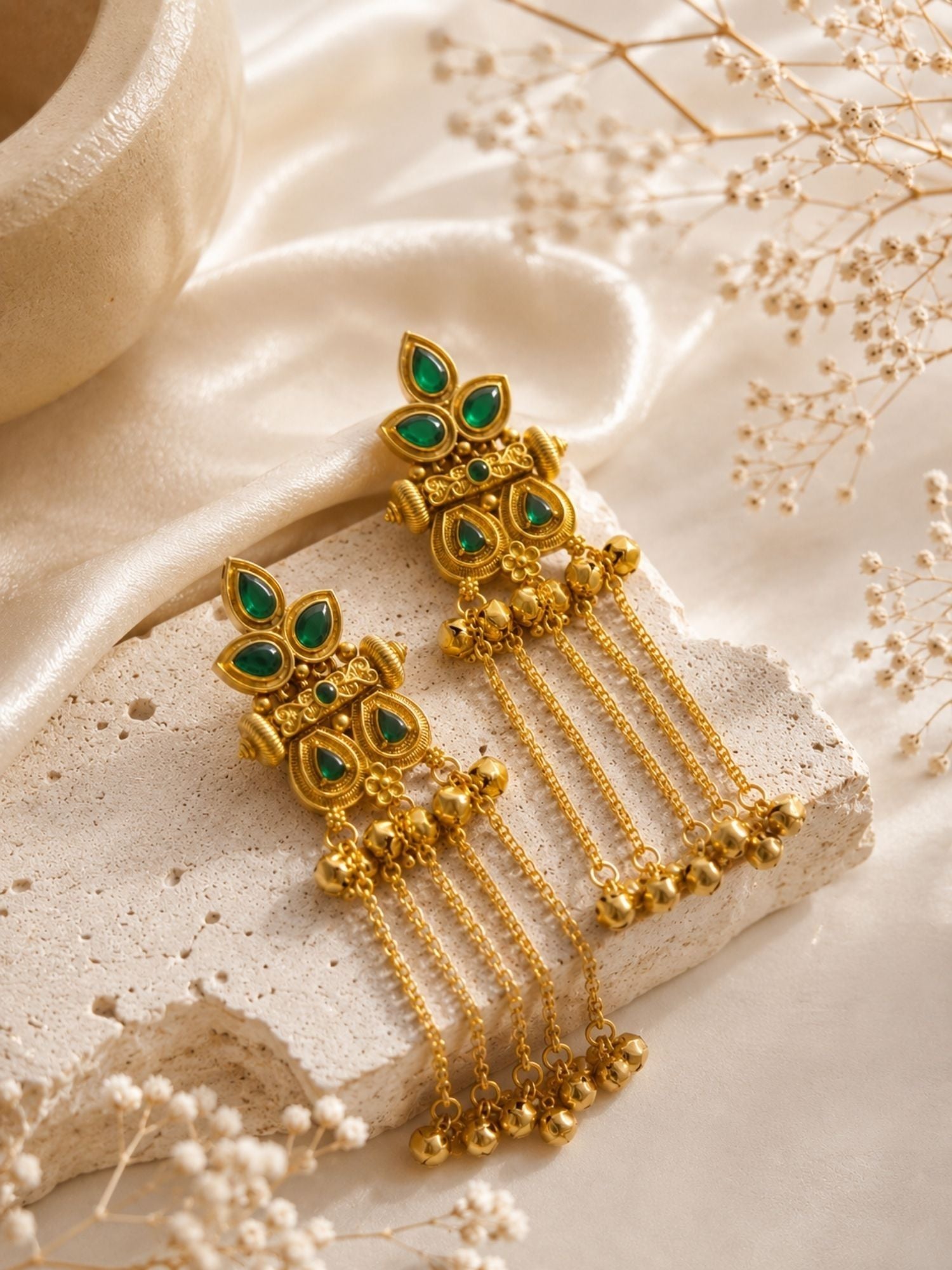 Ghungroo Tassel Earrings in Gold Plating – Festive | Abdesigns