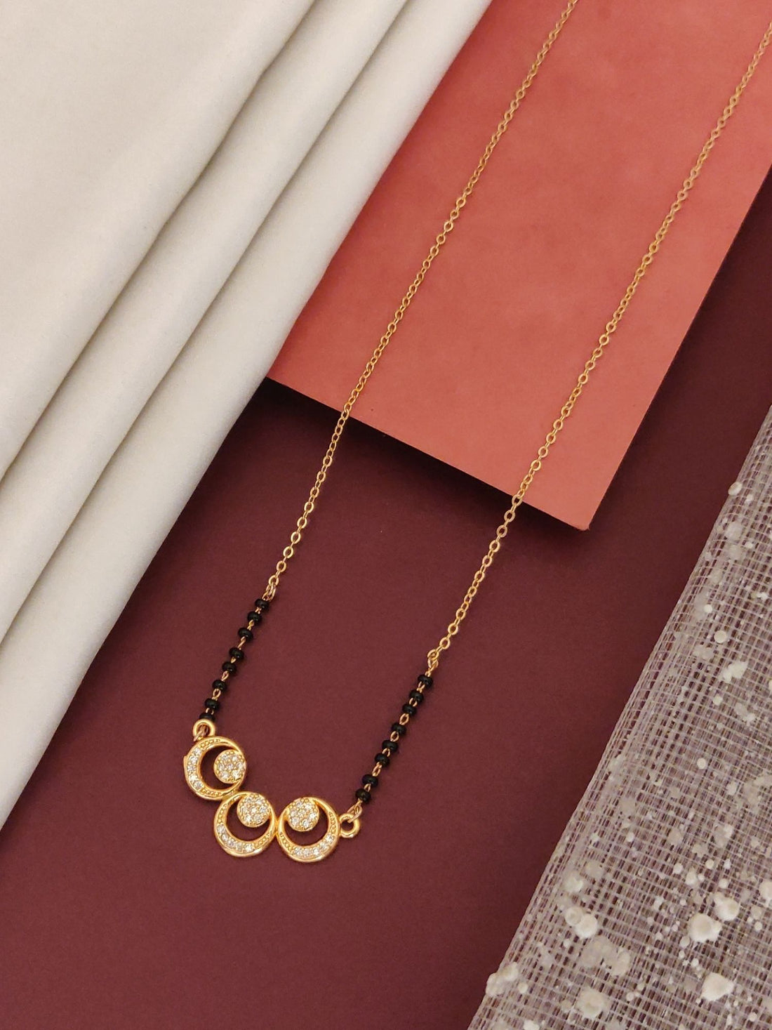 Abdesigns RoseGold Plated American Diamond Mangalsutra