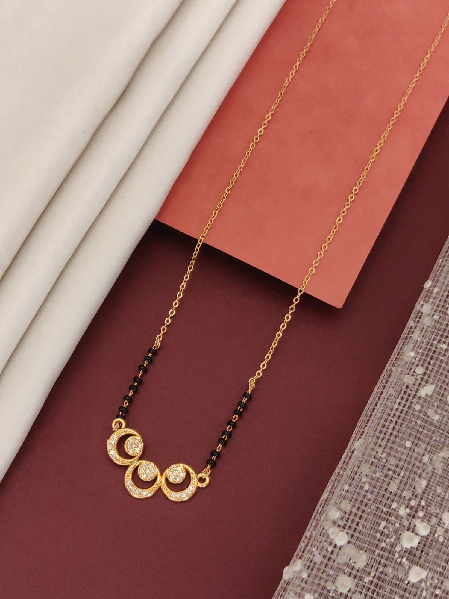RoseGold Plated American Diamond Mangalsutra - mangalsutra by Abdesigns Jewellery