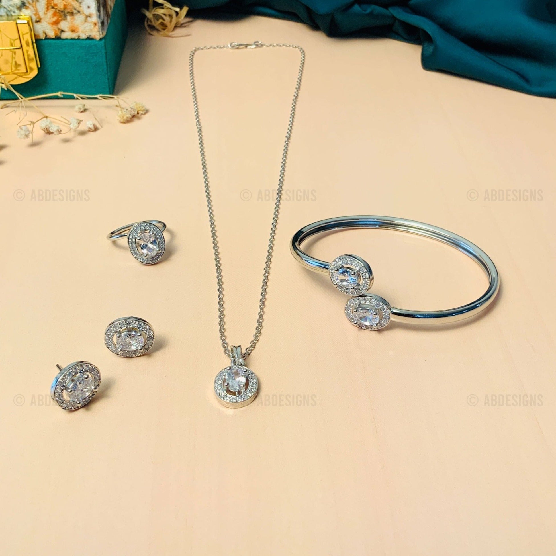 Richly Adorned CZ Crystal Pendant Chain