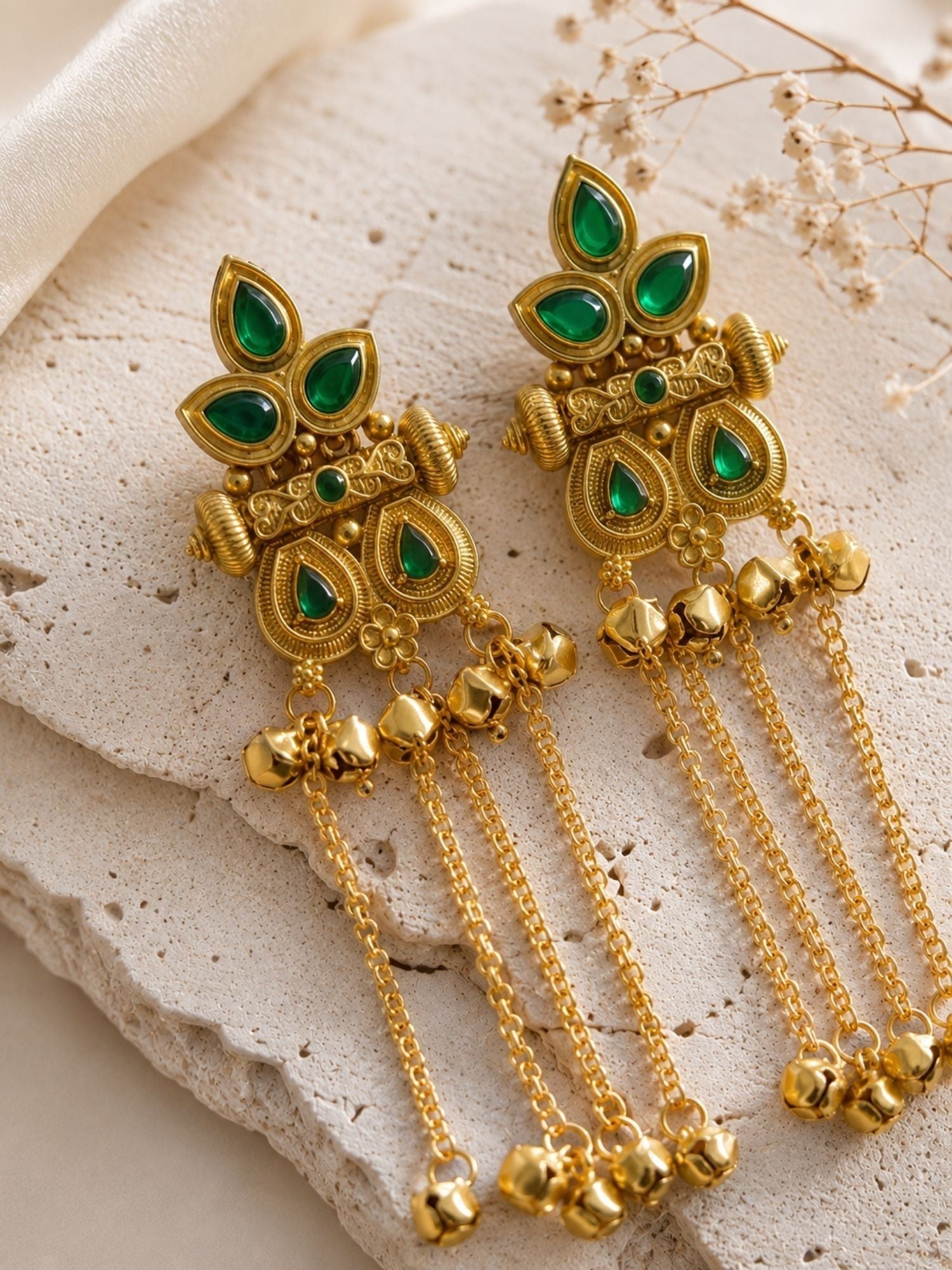 Ghungroo Tassel Earrings in Gold Plating – Festive | Abdesigns