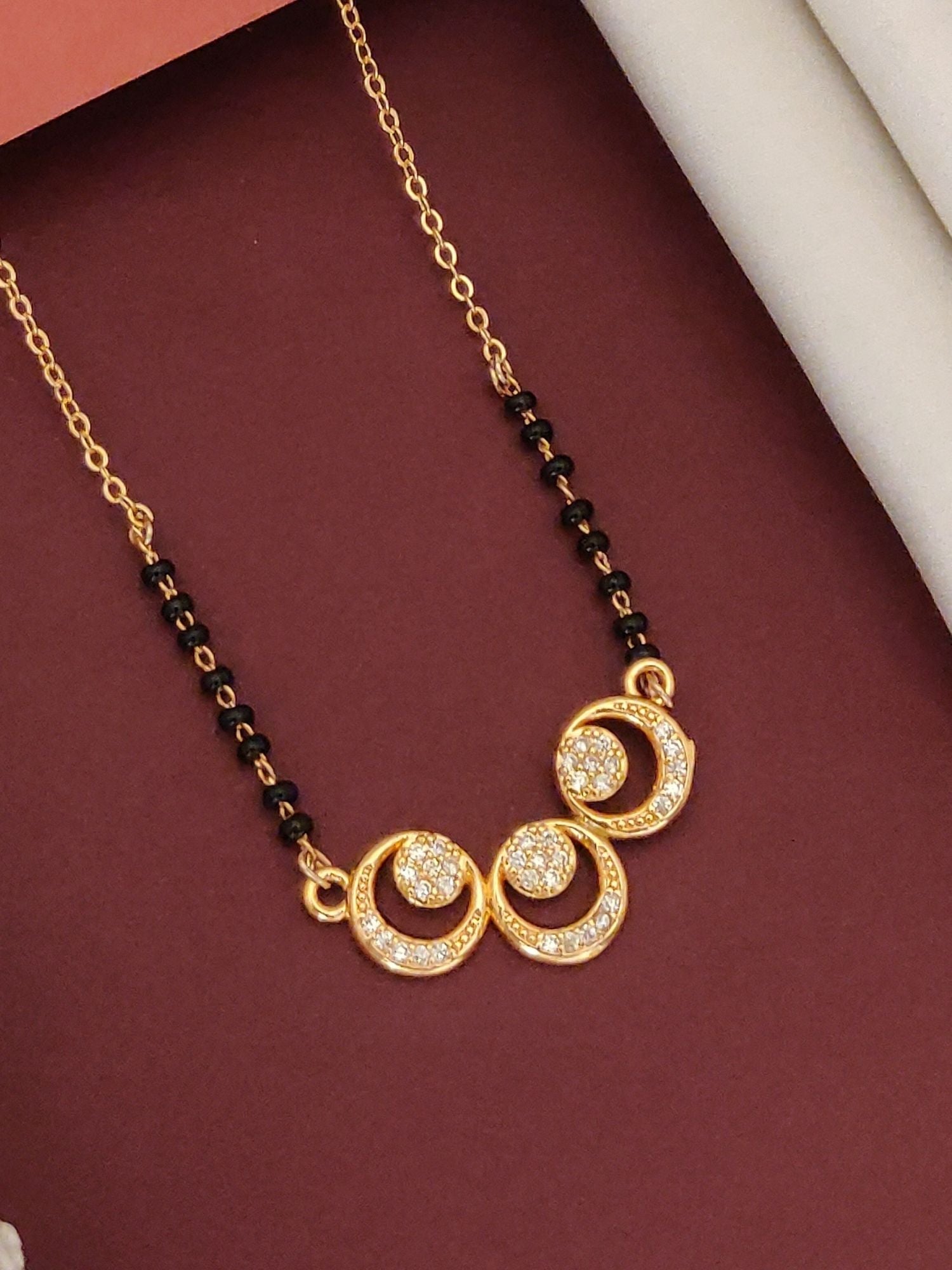 RoseGold Plated American Diamond Mangalsutra - mangalsutra by Abdesigns Jewellery