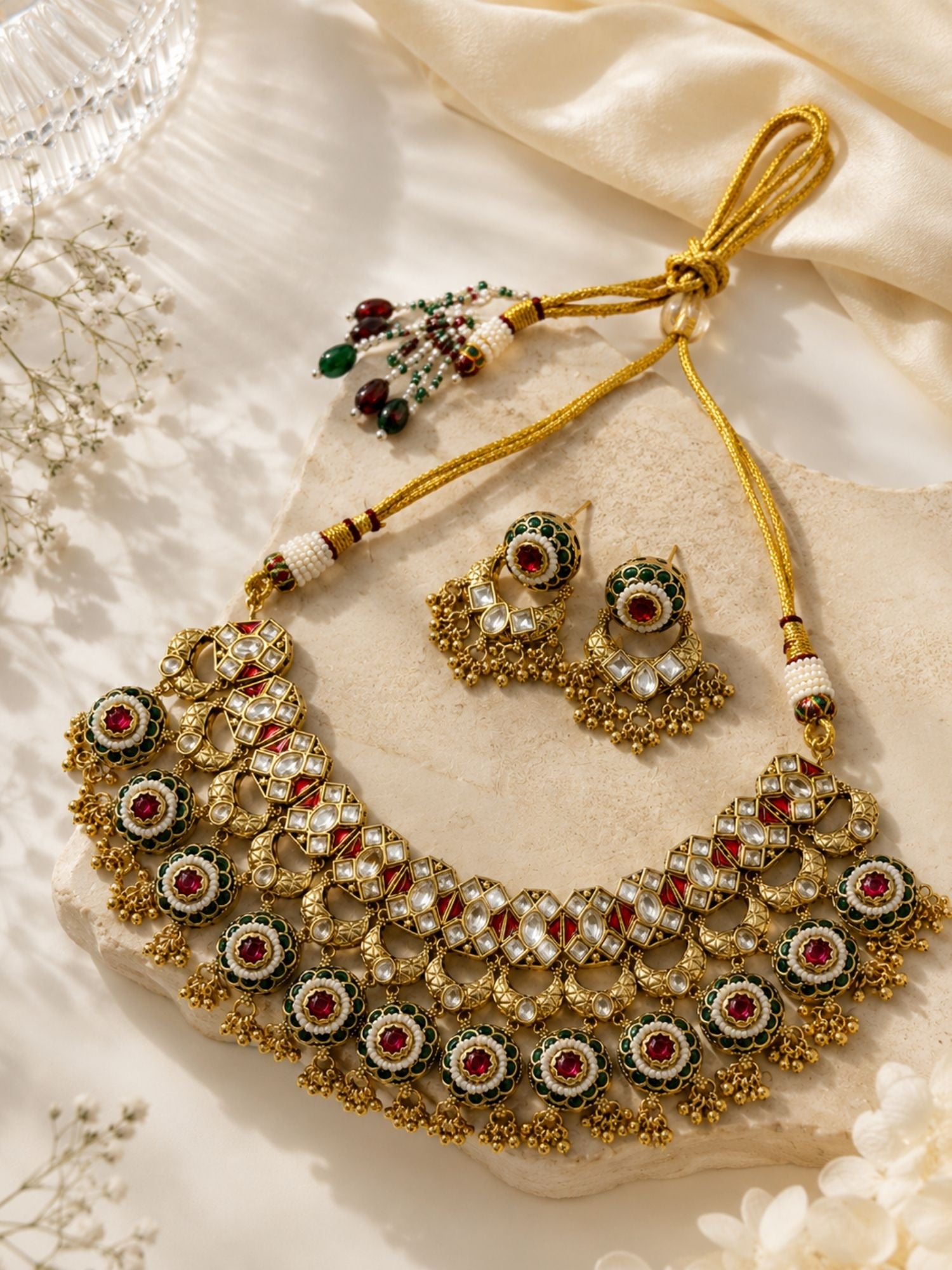 Antique Kundan Temple Choker Set | Abdesigns