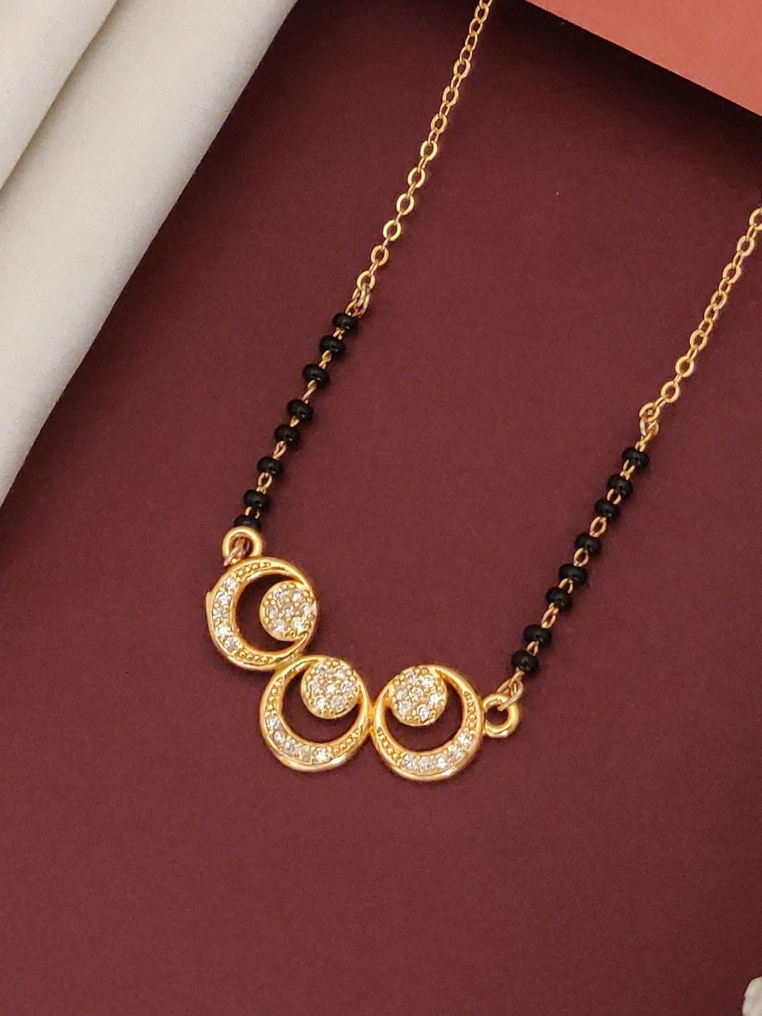RoseGold Plated American Diamond Mangalsutra - mangalsutra by Abdesigns Jewellery
