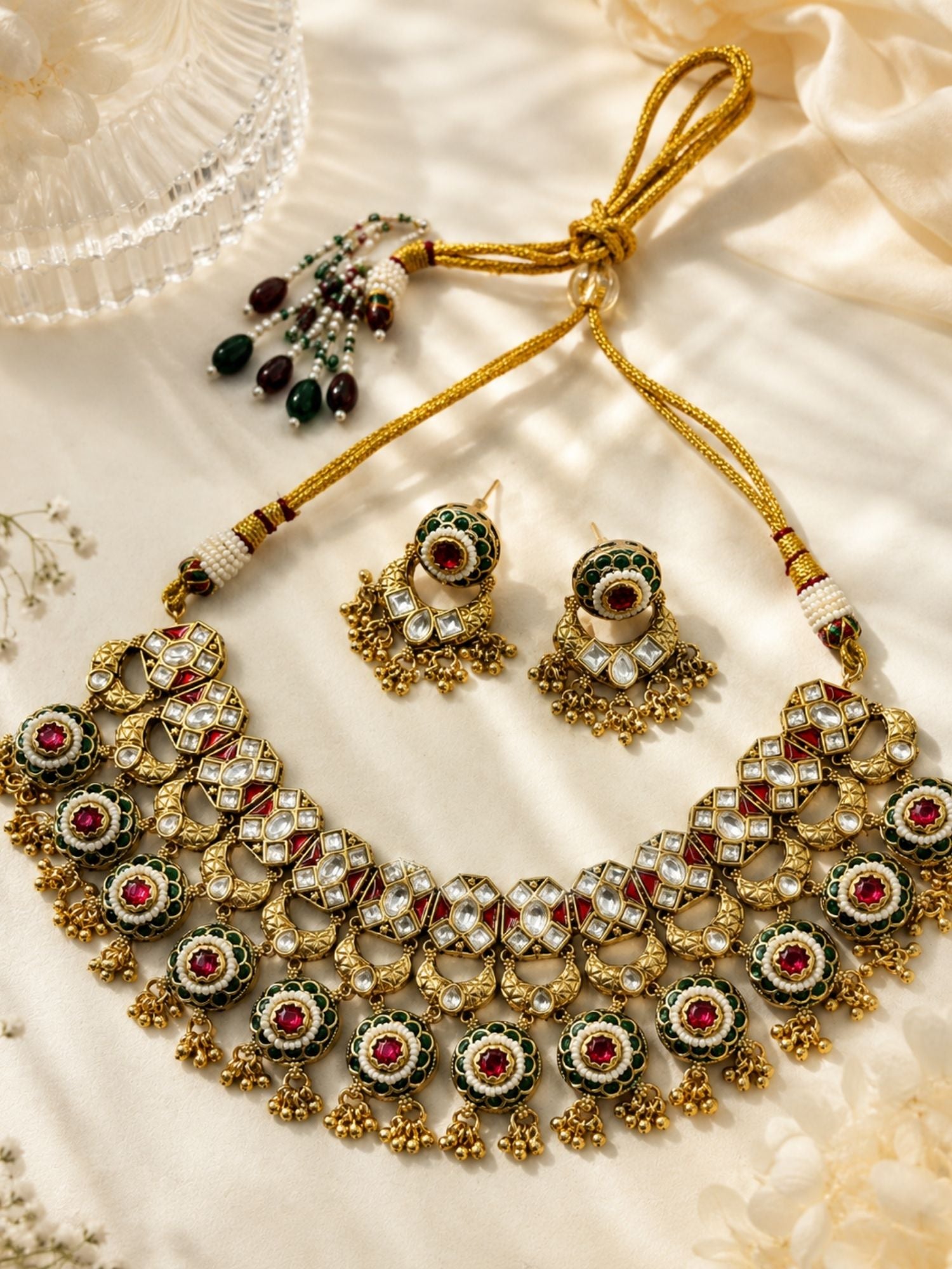 Antique Kundan Temple Choker Set | Abdesigns