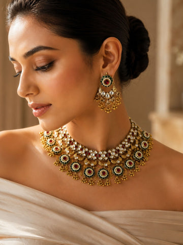 Antique Kundan Temple Choker Set | Abdesigns