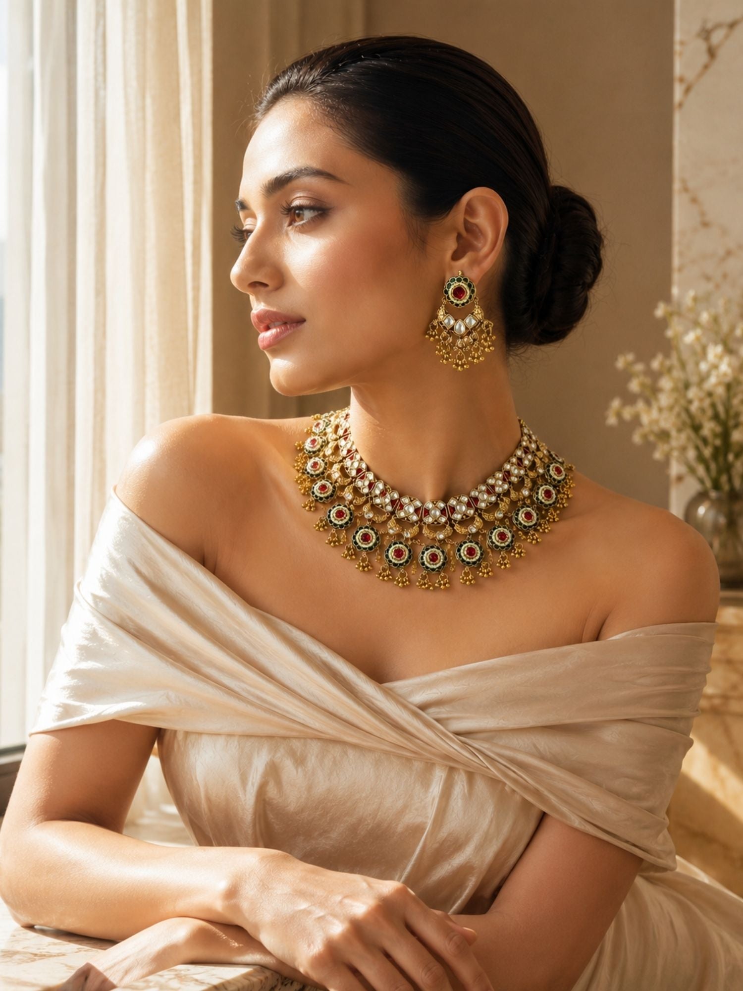 Antique Kundan Temple Choker Set | Abdesigns