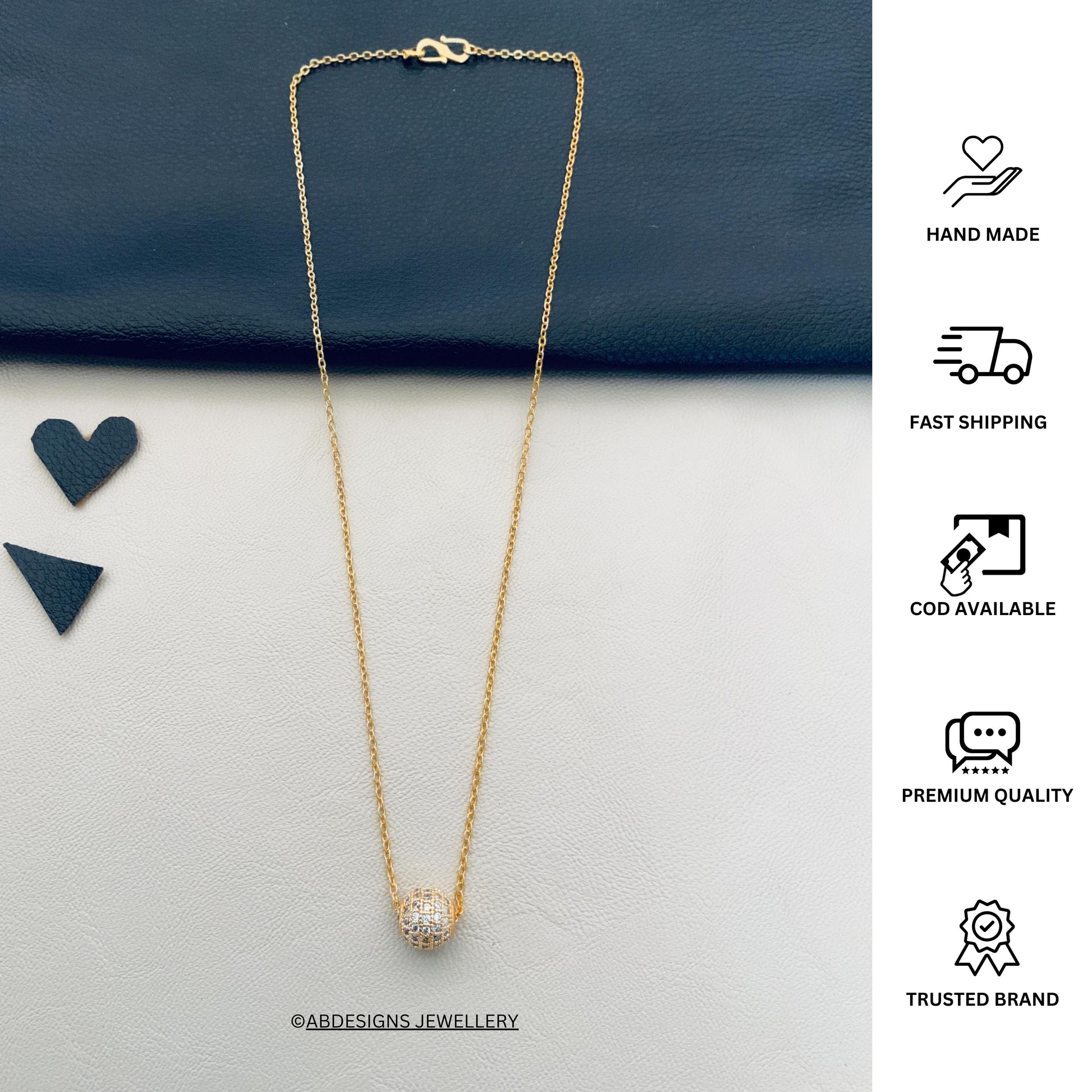 Dailywear Round Golden Ball Necklace - Abdesignsjewellery