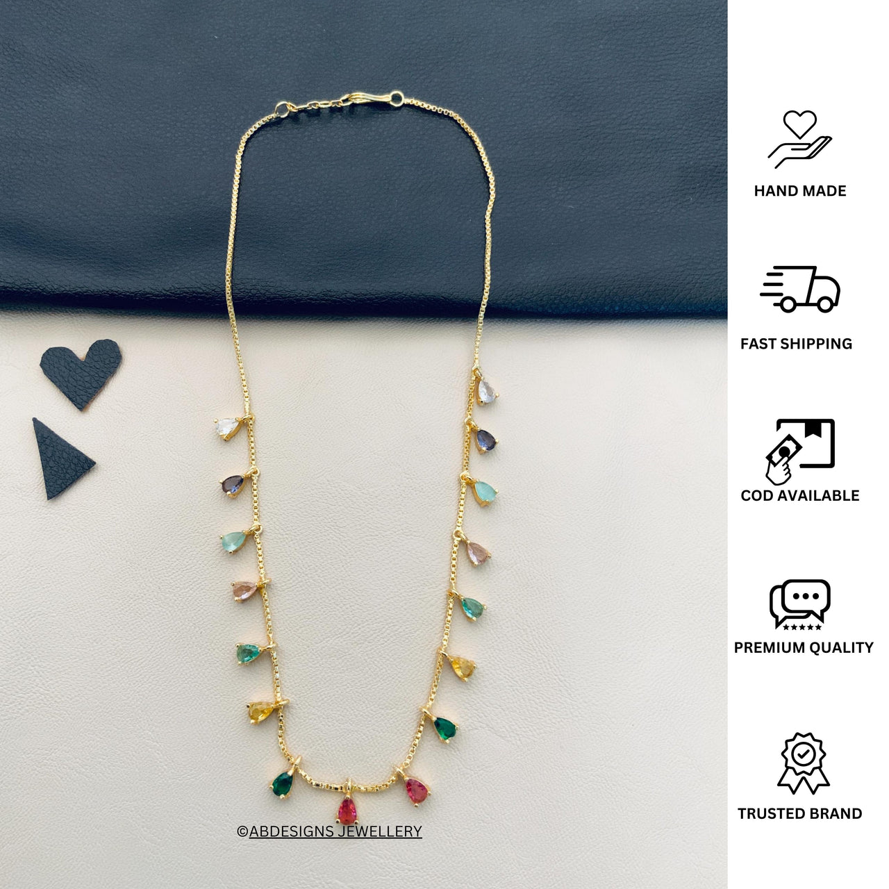 Dishani Guha Multicolour Drops Dailywear Neckpiece - Abdesignsjewellery
