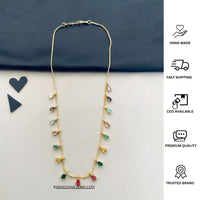 Thumbnail for Dishani Guha Multicolour Drops Dailywear Neckpiece - Abdesignsjewellery