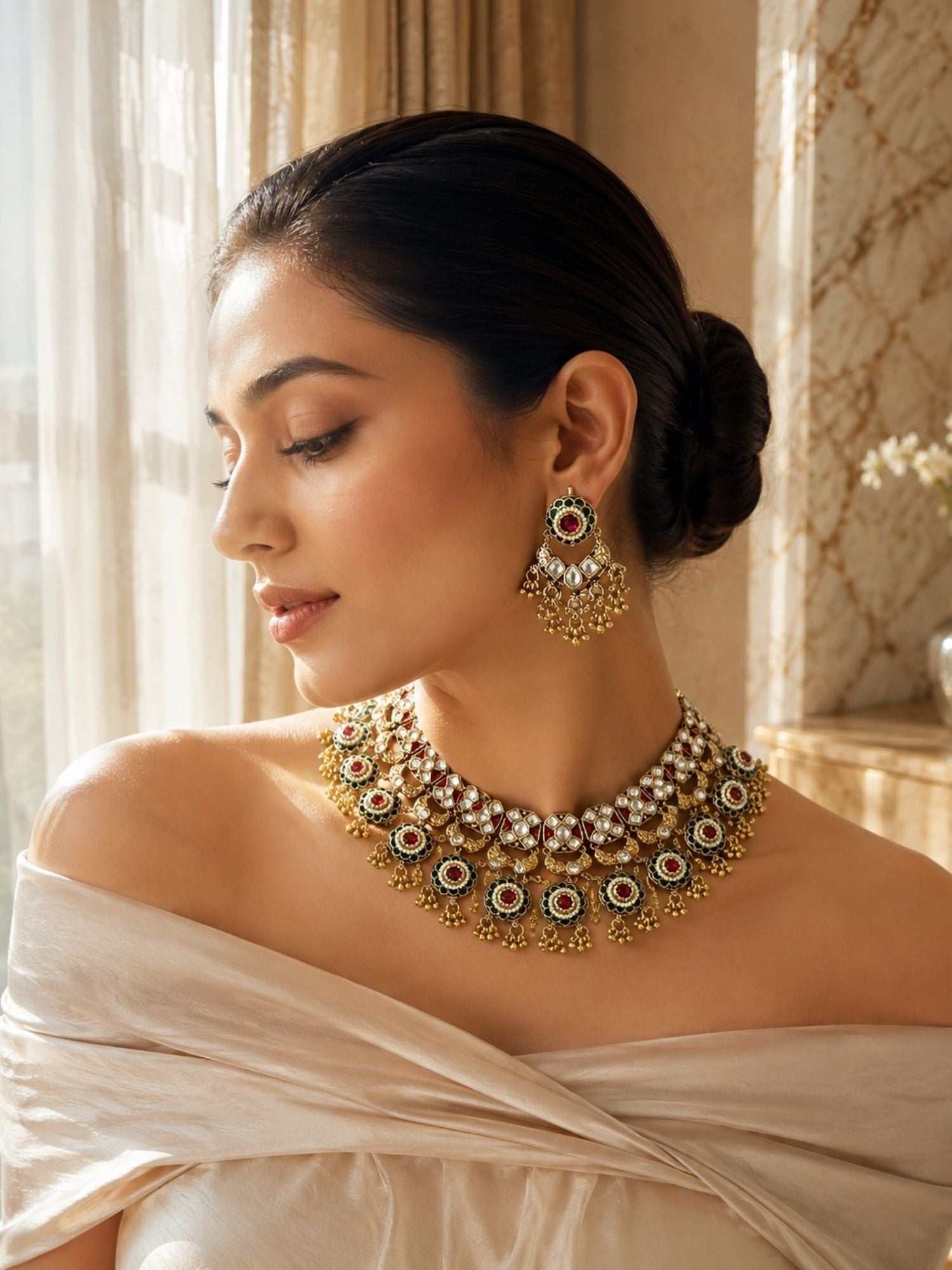Antique Kundan Temple Choker Set | Abdesigns