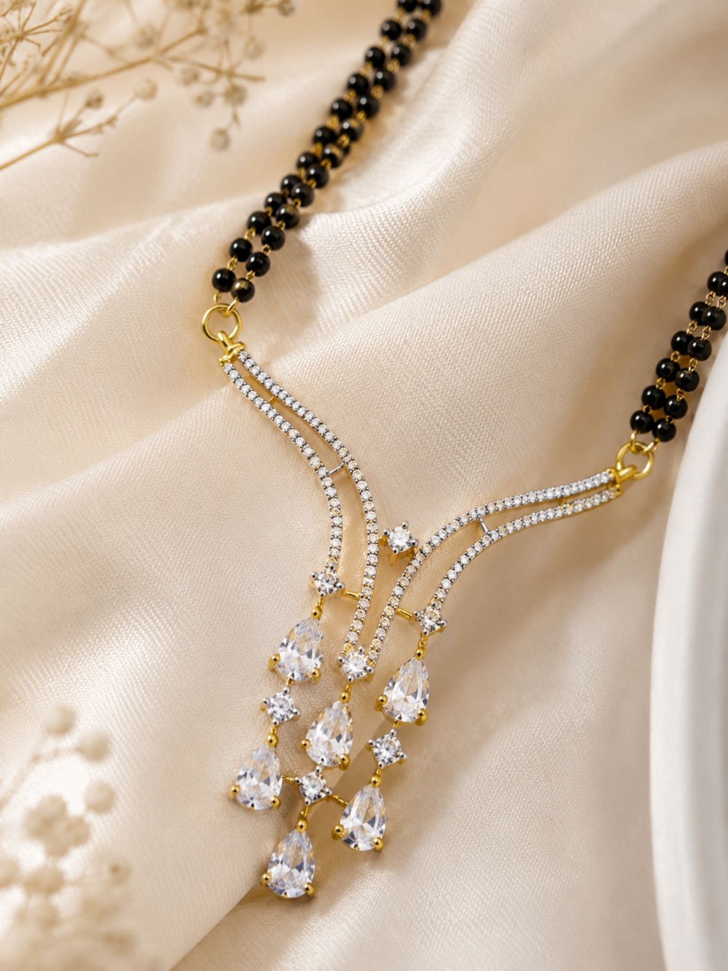 Long Solitaire Pendant Mangalsutra Set | Abdesigns