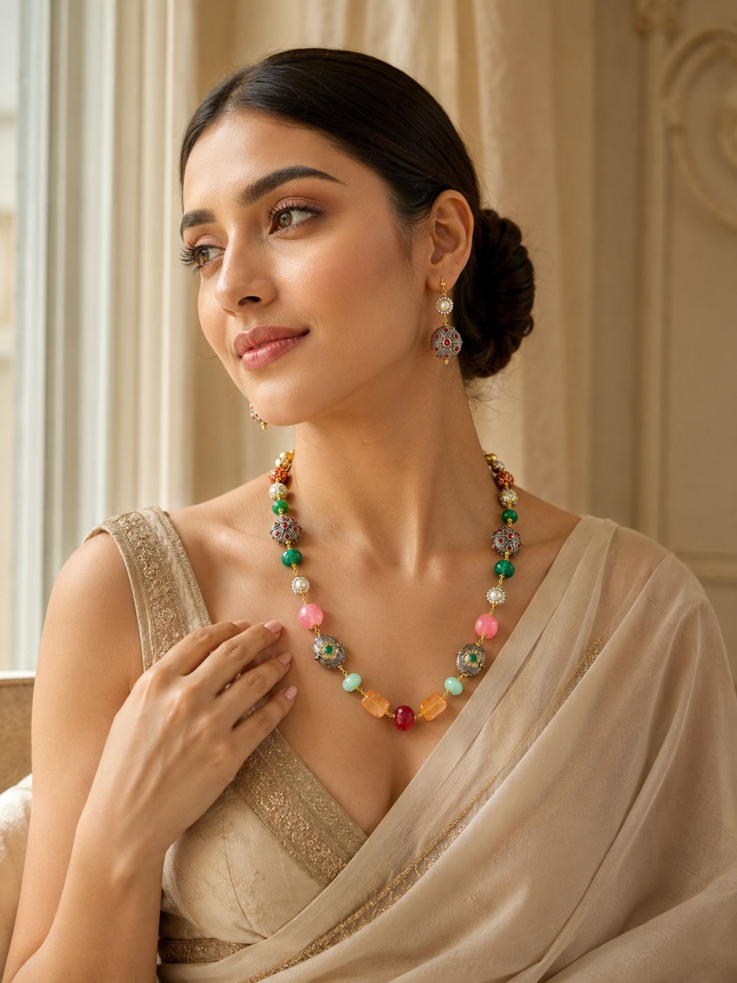 Multicolor Beaded Necklace Set - jewellery by Abdesigns Jewellery