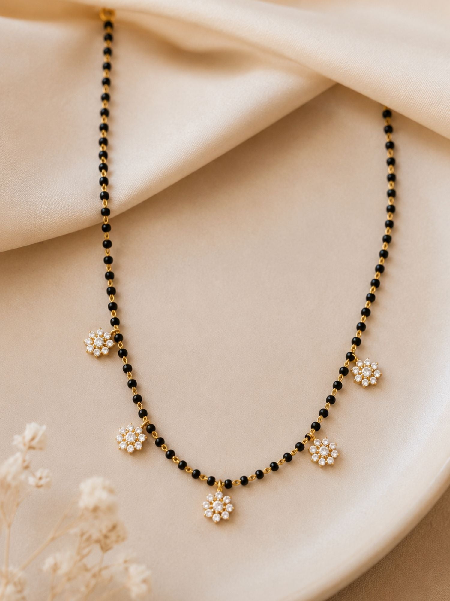 925 Sterling Silver Dainty American Diamond Mangalsutra