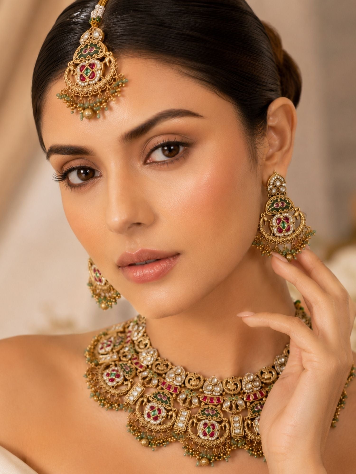 Antique Temple Choker Necklace Set | Abdesigns