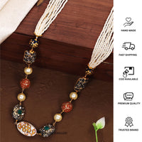 Thumbnail for Beads Pearls Stones Gold Plated Jewellery Mala - Abdesignsjewellery