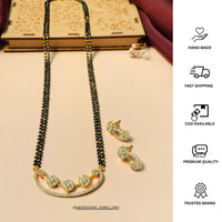 Thumbnail for Enchanting High Quality Floral Gold Plated Mangalsutra - Abdesignsjewellery
