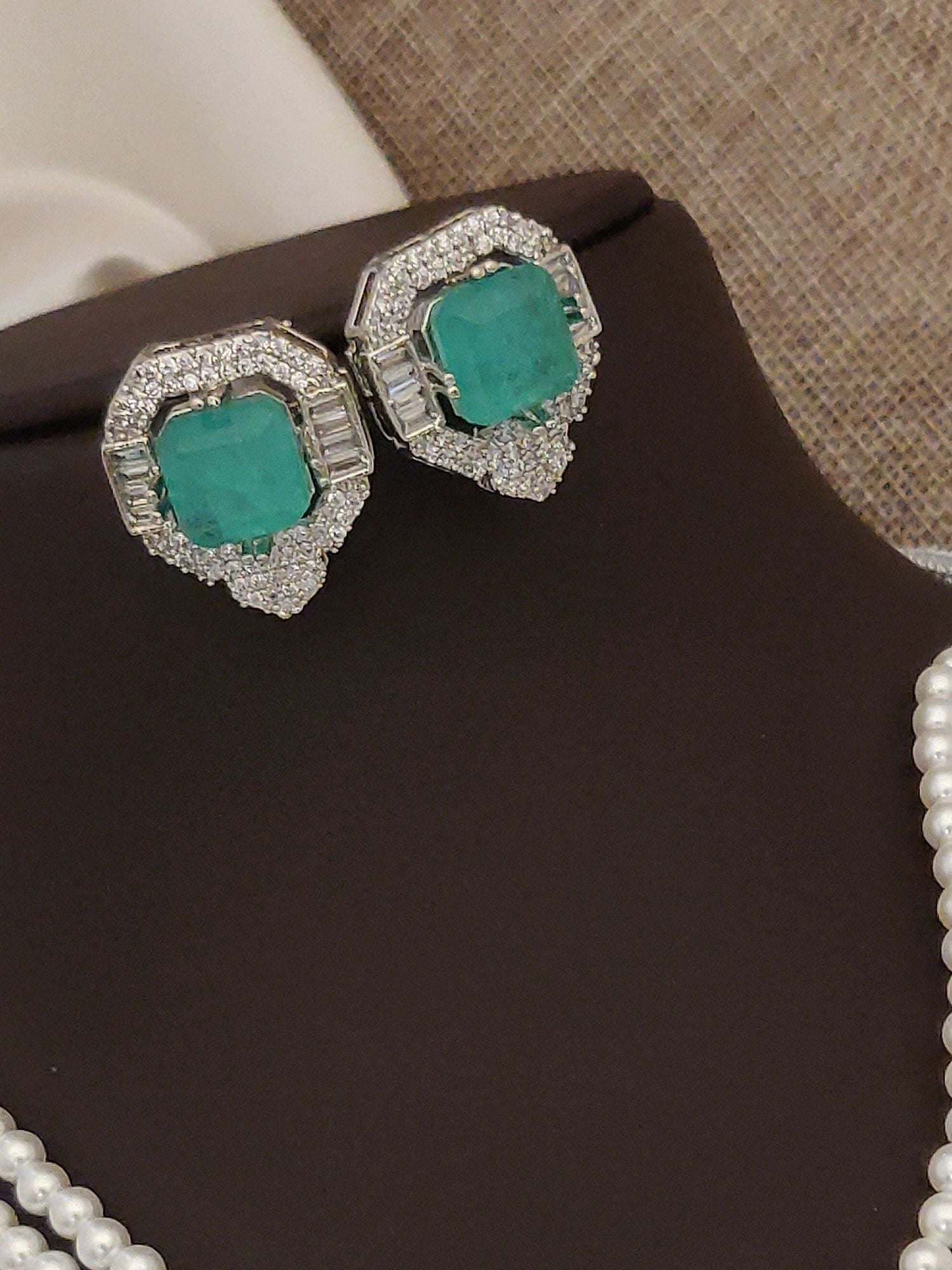 Abdesigns Silver Plated Pearl Choker Necklace Set