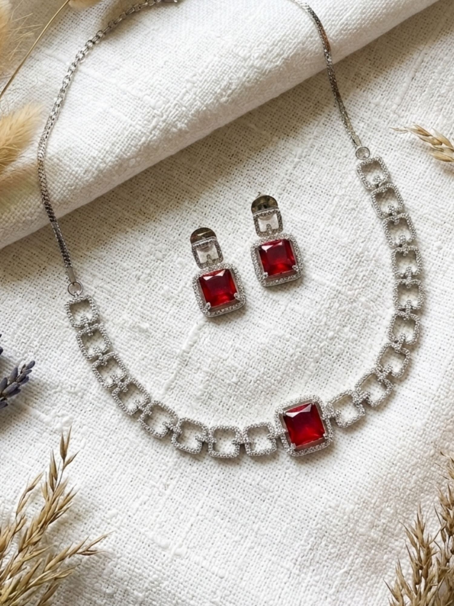 American Diamond Necklace Set – Luxury Evening Glam | Abdesigns