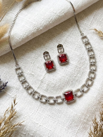 American Diamond Necklace Set – Luxury Evening Glam | Abdesigns